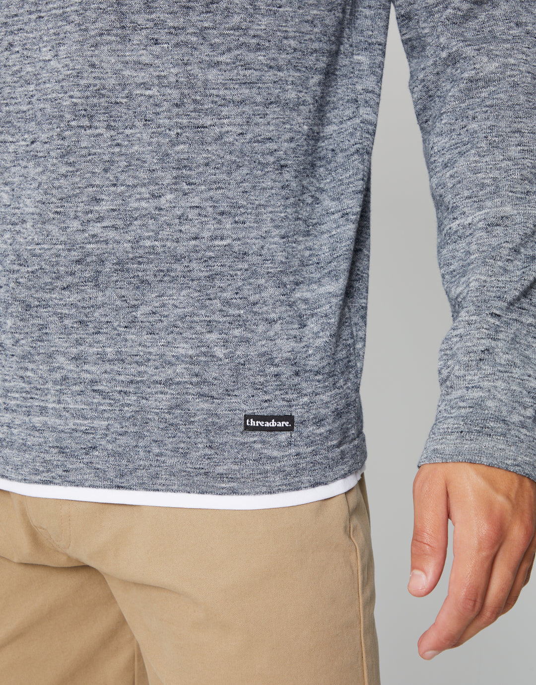 Grey Marl Mock Tee Jumper