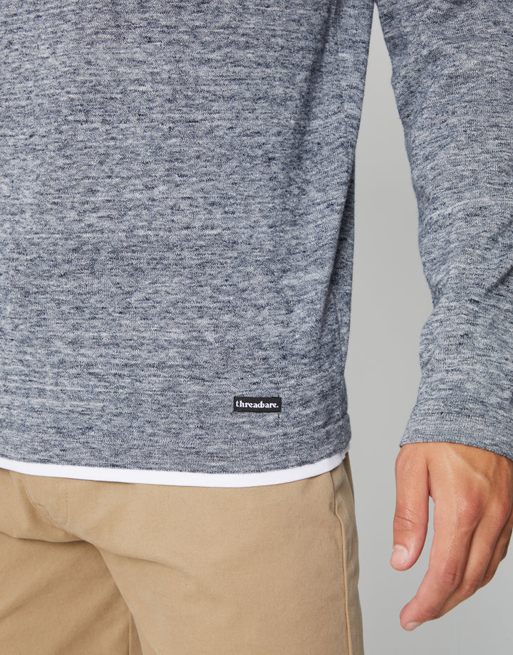 Grey Marl Mock Tee Jumper