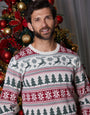 Ecru Fairisle Christmas Crew Neck Jumper