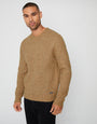Camel BrownCrew Neck Knitted Jumper