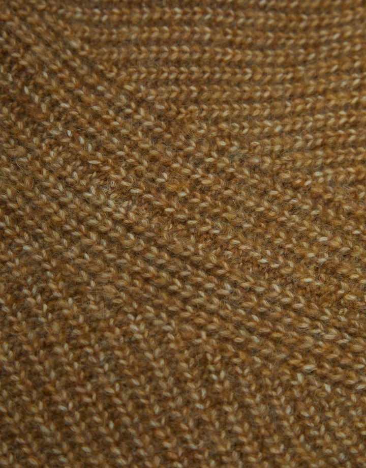 Camel BrownCrew Neck Knitted Jumper
