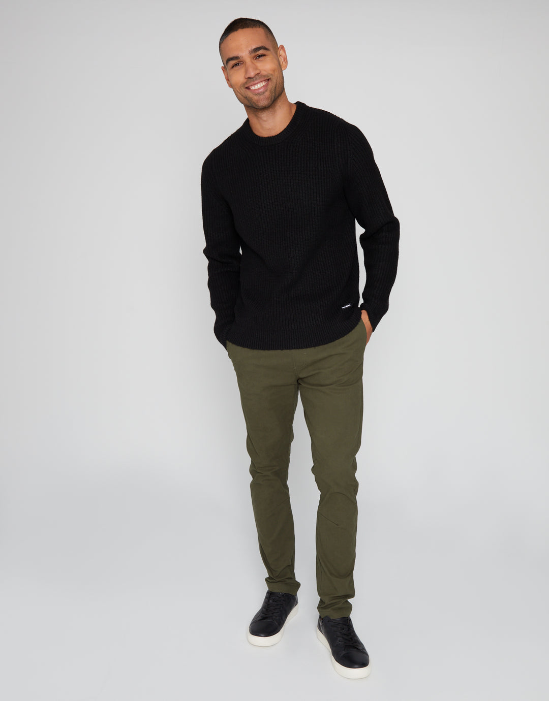 Black Crew Neck Knitted Jumper