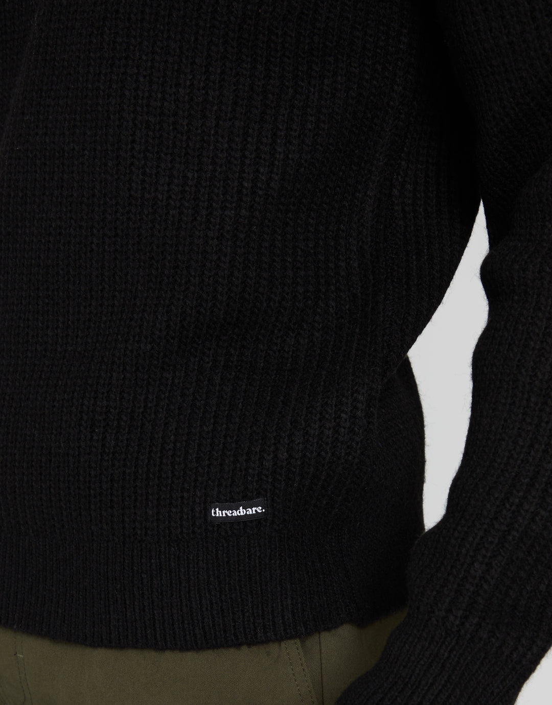 Black Crew Neck Knitted Jumper