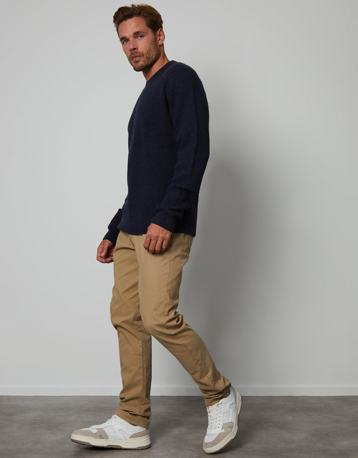 Navy Knitted Crew Neck Jumper