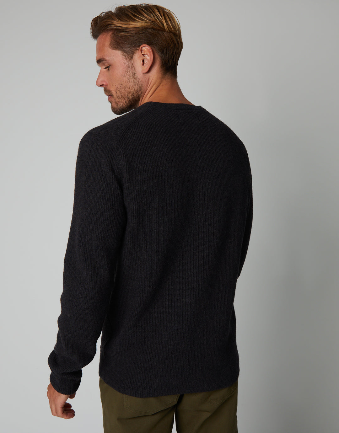Black Knitted Crew Neck Jumper