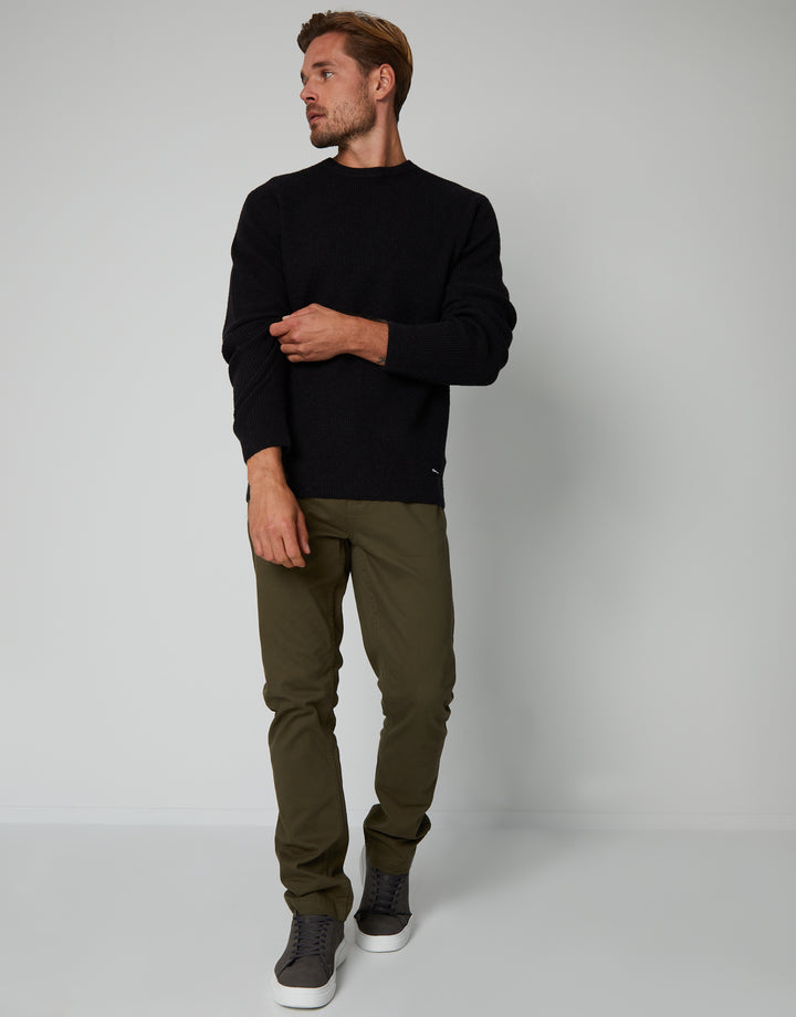 Black Knitted Crew Neck Jumper