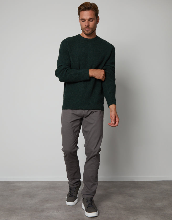 Forest Green Knitted Crew Neck Jumper