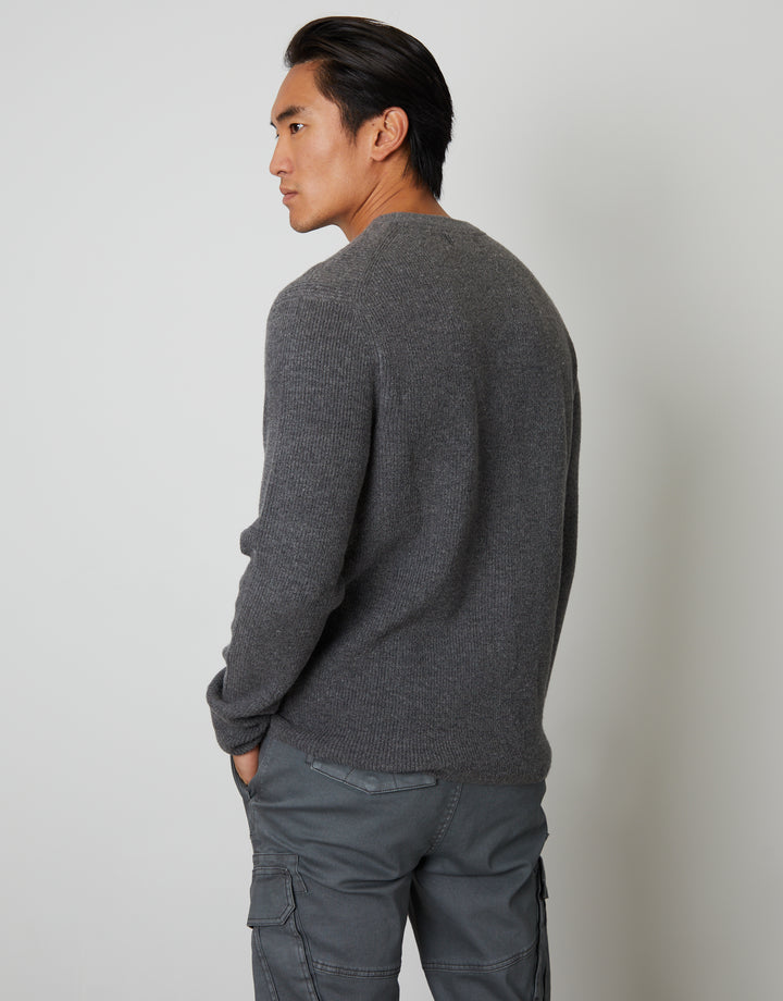 Grey Knitted Crew Neck Jumper