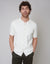 Revere Collar Knitted Shirt in Ecru