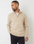Ecru Basket Stitch Detail Knitted Quarter Zip Jumper