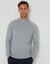 Grey Marl Raglan Knitted Quarter Zip Jumper