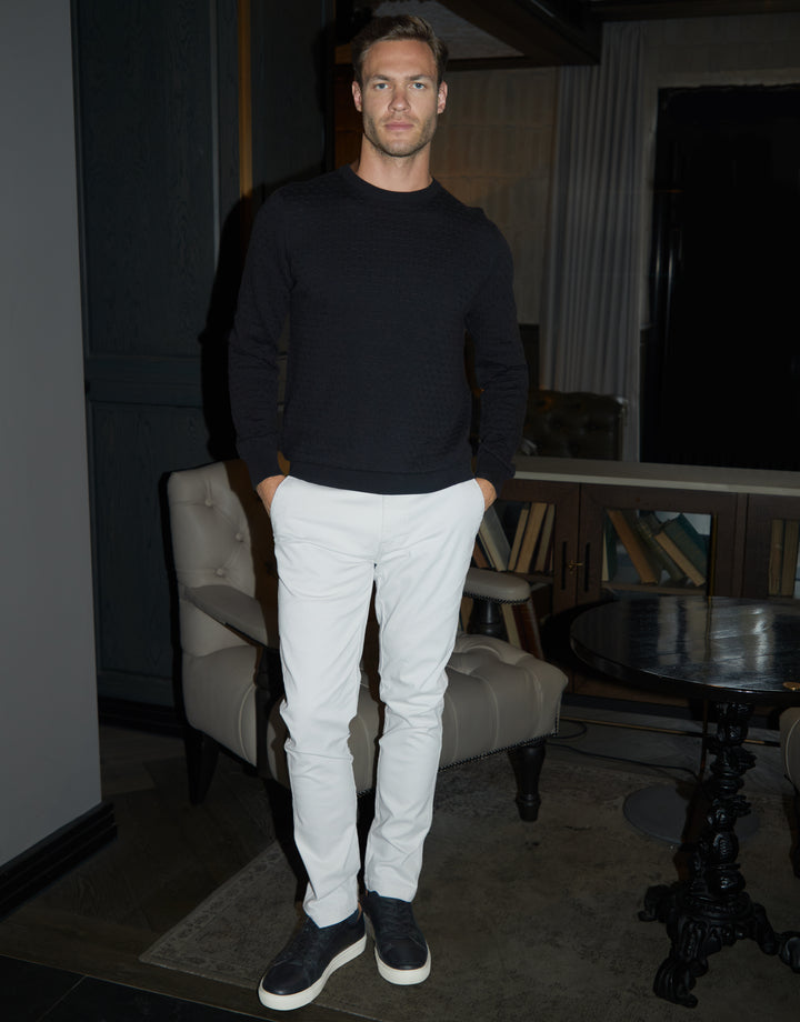 Black Mini Cable Knit Crew Neck Jumper