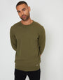 Khaki Green Mini Cable Knit Crew Neck Jumper