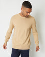 Beige Mini Cable Knit Crew Neck Jumper