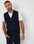 Navy Knitted Button Up Waistcoat