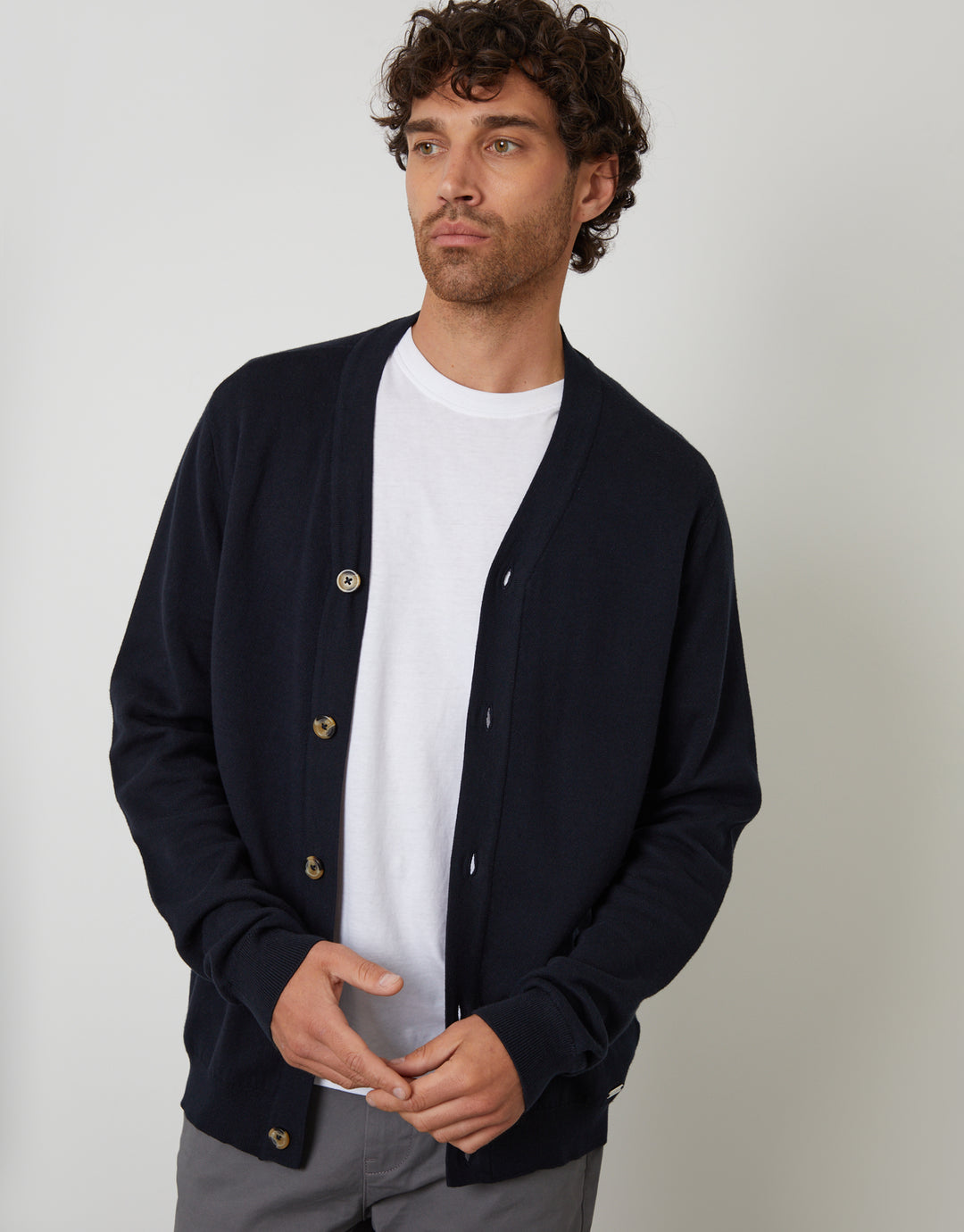 Navy Knitted Cardigan