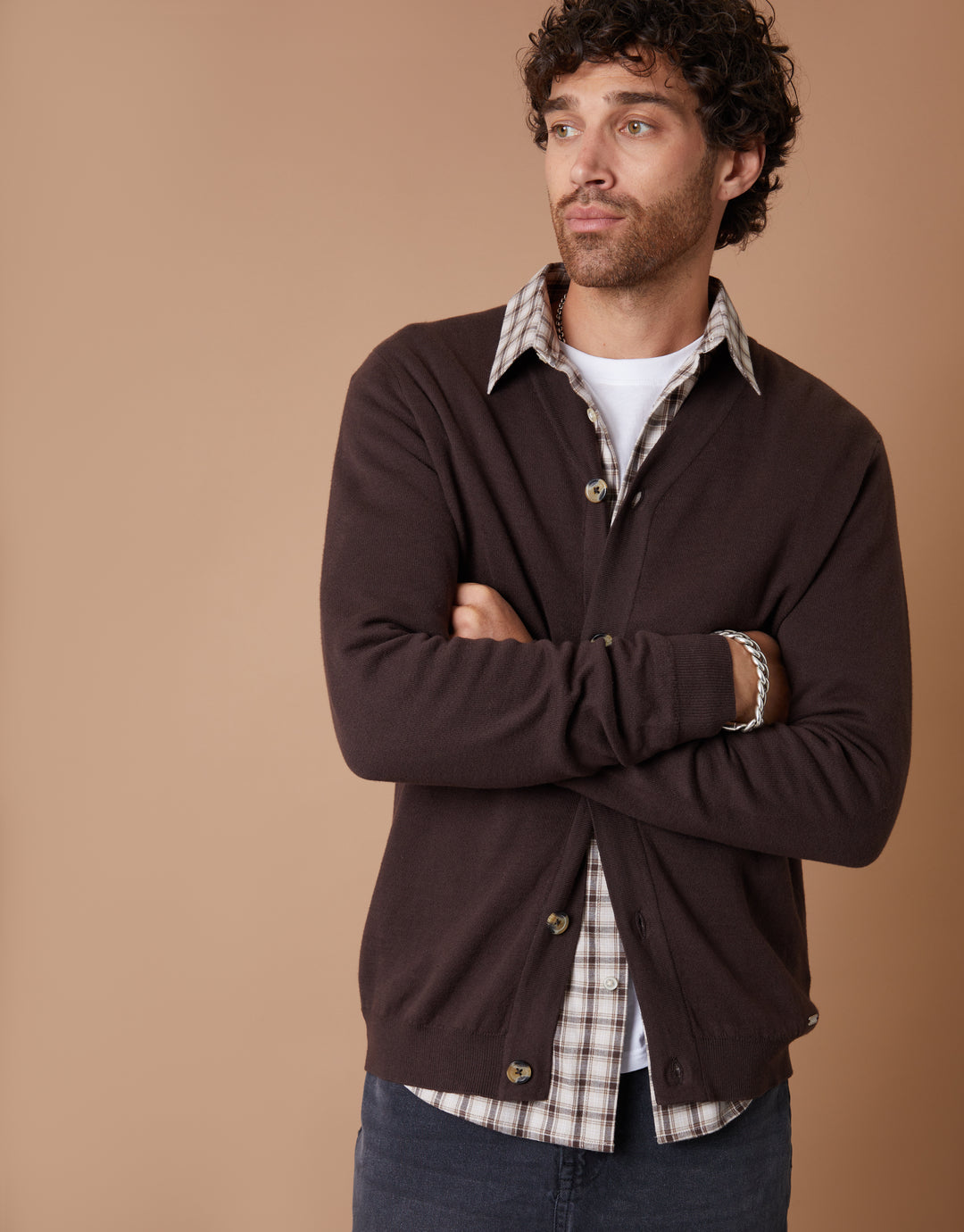 Brown Knitted Cardigan