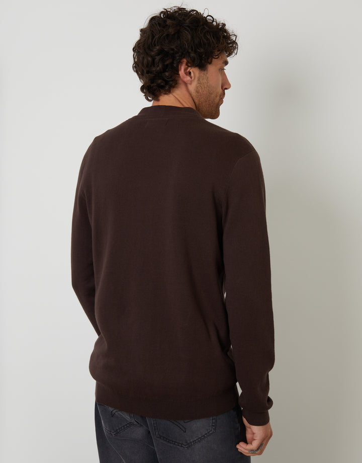 Brown Knitted Cardigan