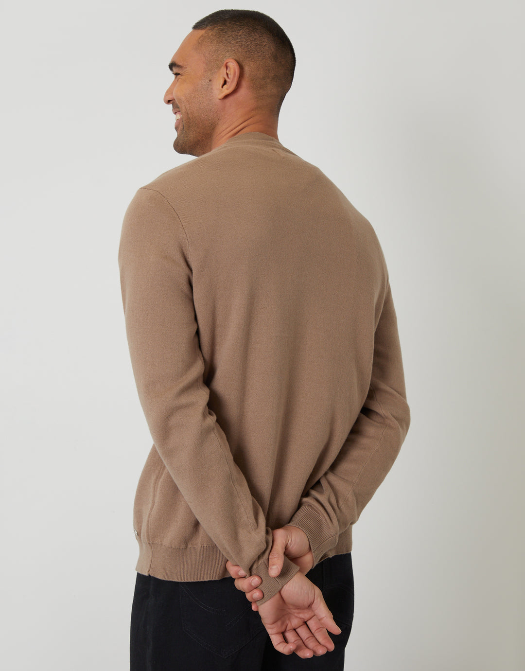 Taupe Button Up Knitted Cardigan