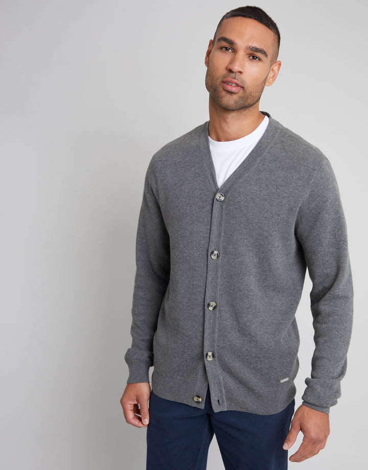 Charcoal Grey Marl Knitted Cardigan
