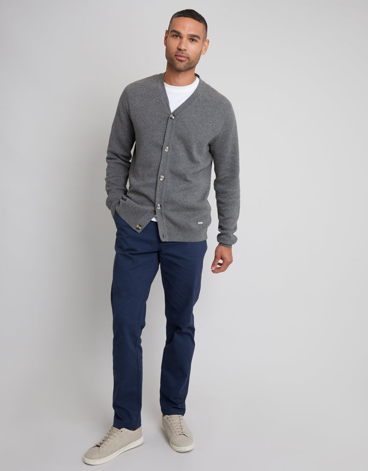 Charcoal Grey Marl Knitted Cardigan