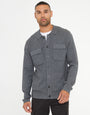 Charcoal Grey Marl Knitted Long Sleeve Shirt