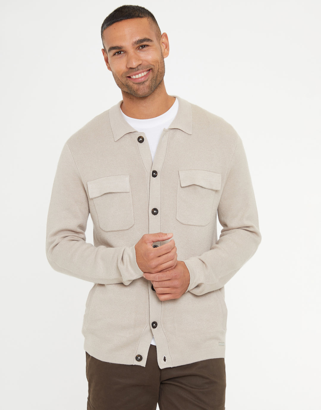 Stone Knitted Long Sleeve Shirt