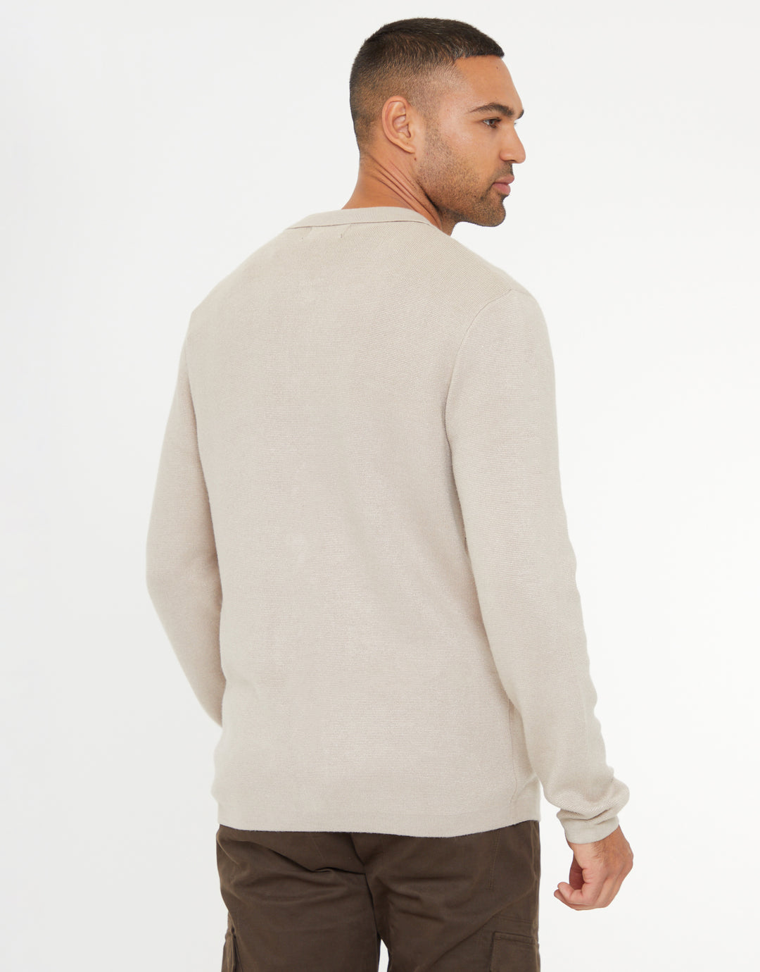 Stone Knitted Long Sleeve Shirt