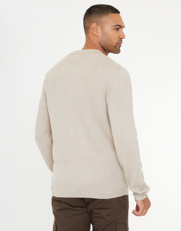 Stone Knitted Long Sleeve Shirt
