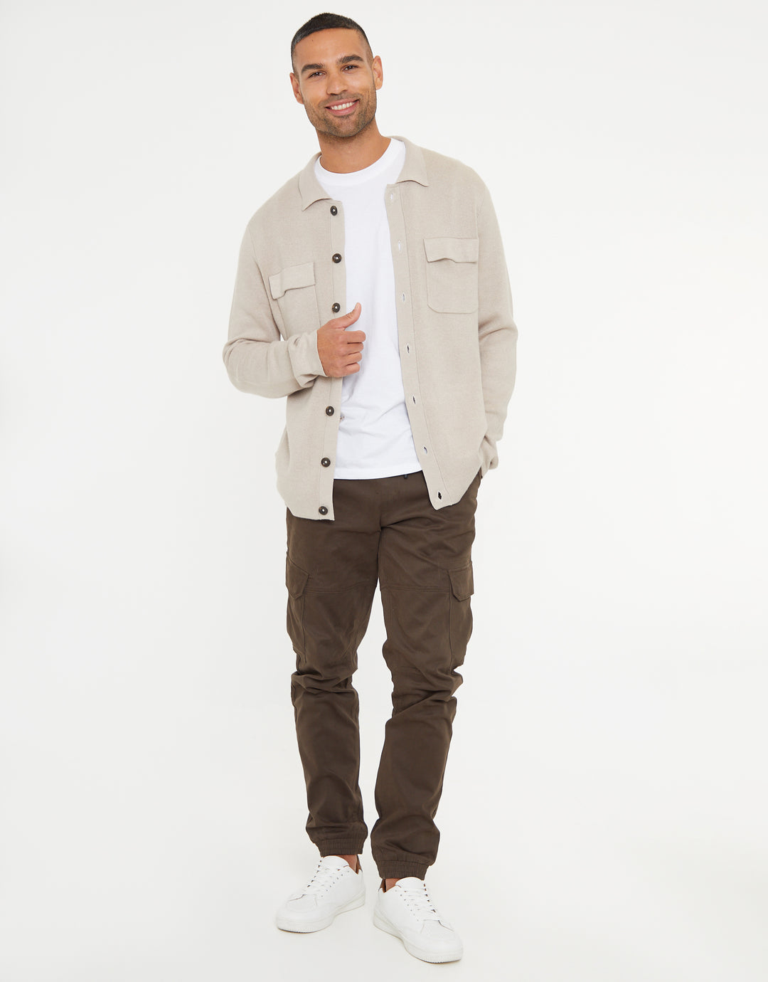 Stone Knitted Long Sleeve Shirt