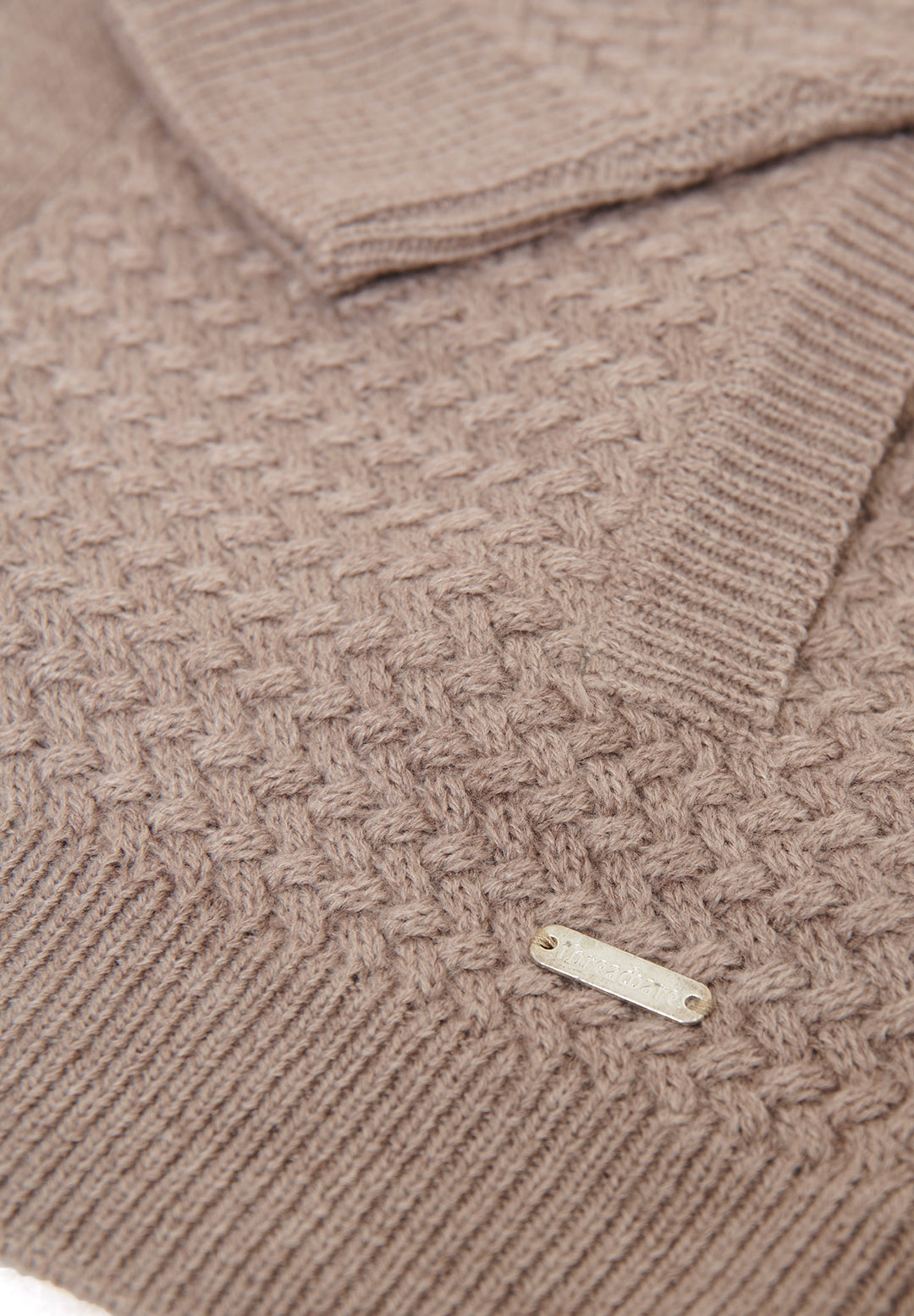 Taupe Knitted Shawl Cardigan