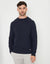 Navy Textured Stripe Knitted Crew Neck Jumper