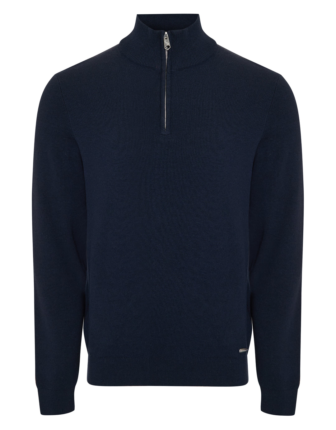 Navy Knitted Quarter Zip Jumper