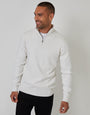 Stone Knitted Quarter Zip Jumper
