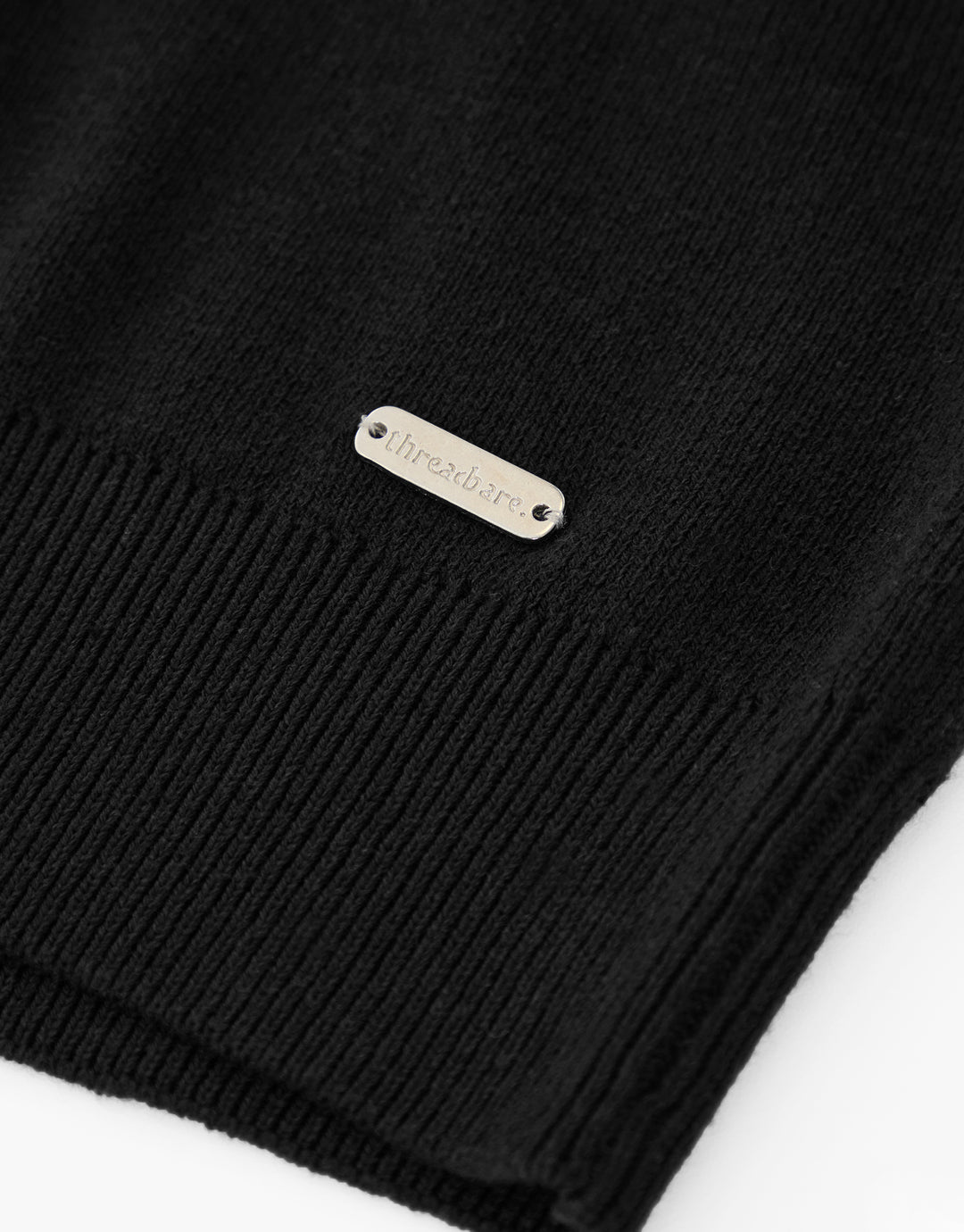 Black Knitted Quarter Zip Jumper