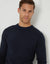 Navy Textured Knit Crew Neck Jumper