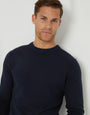 Navy Textured Knit Crew Neck Jumper
