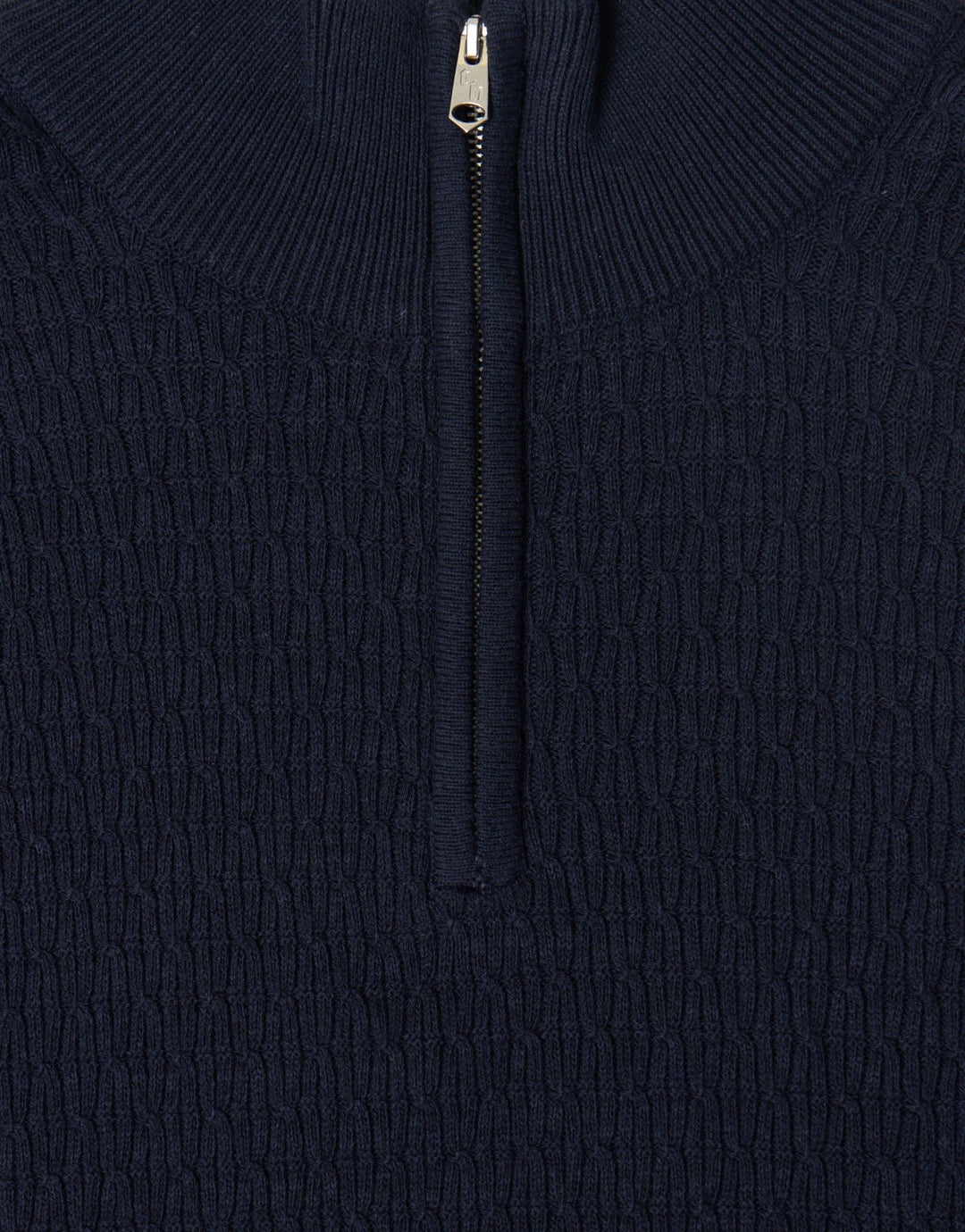 Threadbare Mini Cable Knit Quarter Zip Jumper in Black - zip detail