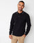 Black Textured Knitted Long Sleeve Polo Jumper