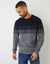 Navy Twist Ombré Striped Crew Neck Jumper