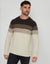 Charcoal Grey Marl Ombré Striped Crew Neck Jumper