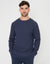 Denim Blue Mini Cable Knit Crew Neck Jumper