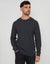 Charcoal Grey Marl Mini Cable Knit Crew Neck Jumper