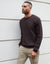 Chocolate Brown Mini Cable Knit Crew Neck Jumper
