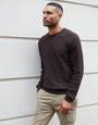 Chocolate Brown Mini Cable Knit Crew Neck Jumper