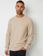 Beige Mini Cable Knit Crew Neck Jumper