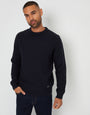 Navy Knitted Crew Neck Jumper