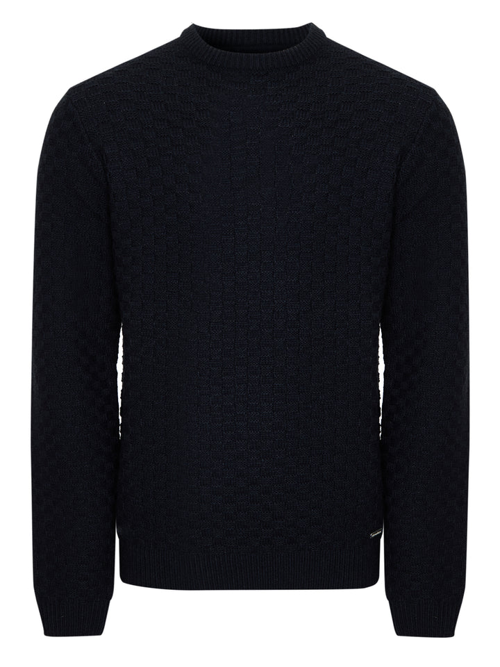 Navy Knitted Crew Neck Jumper
