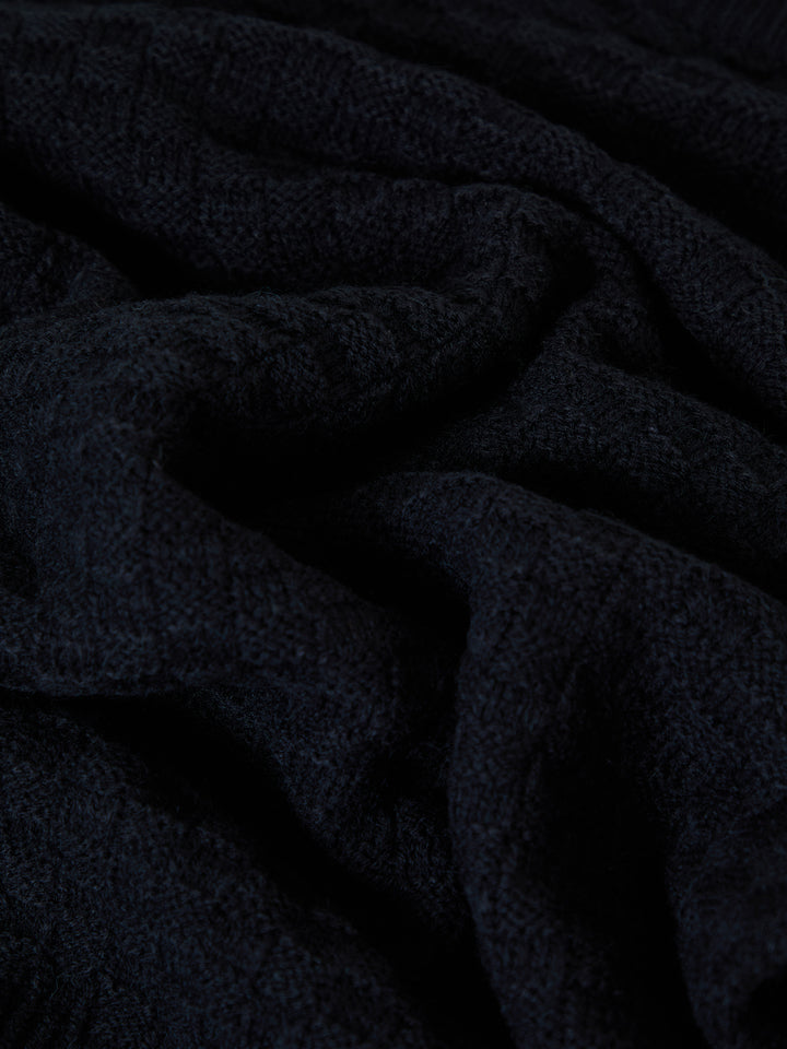 Navy Knitted Crew Neck Jumper