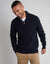 Navy Mock Neck Funnel Neck Cable Knit Jumper